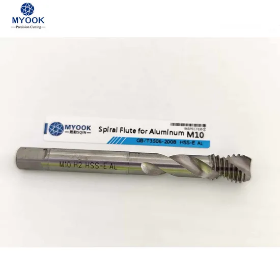 Myook HSS-E Spiral Machine Taps M10 Spiral Flute Tap for Aluminum Machining Taps